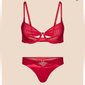 NWT | Red Lingerie Bra & Panty Set from Adore Me